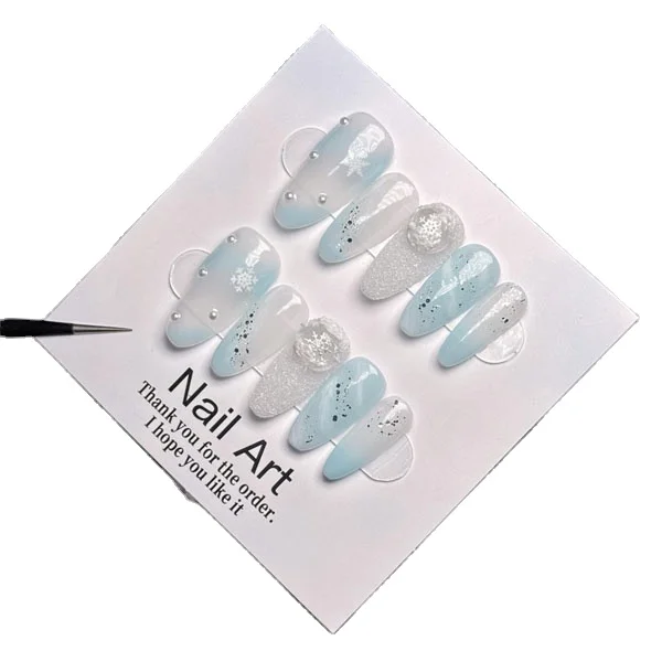2024 candy Handmade Luxury Long Ballerina Press-On Art False Nails Custom Private Label Design Finger Press on Nail