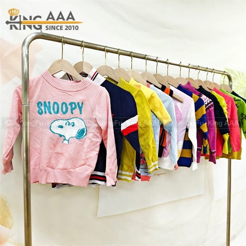 Wholesale kids Used Clothes Winter Children Warm Knit Thick Pullover Baby Jumper Kids Long Sleeve Sweater Second Hand Clothes