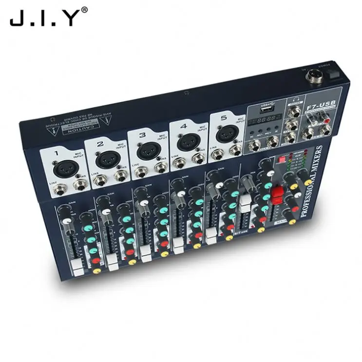 J.i.y F7-Usb 7-канал использующийся профессиональный аудио цифровой микшер для оптовых