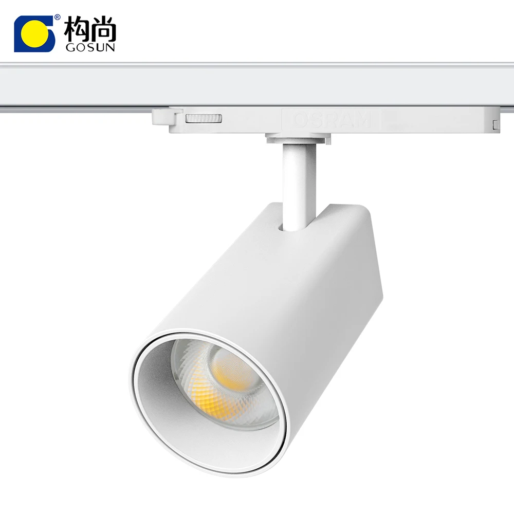 2024 GOSUN New patent design LED aluminum track light anti-glare square and round shell spotlight for focus lighting