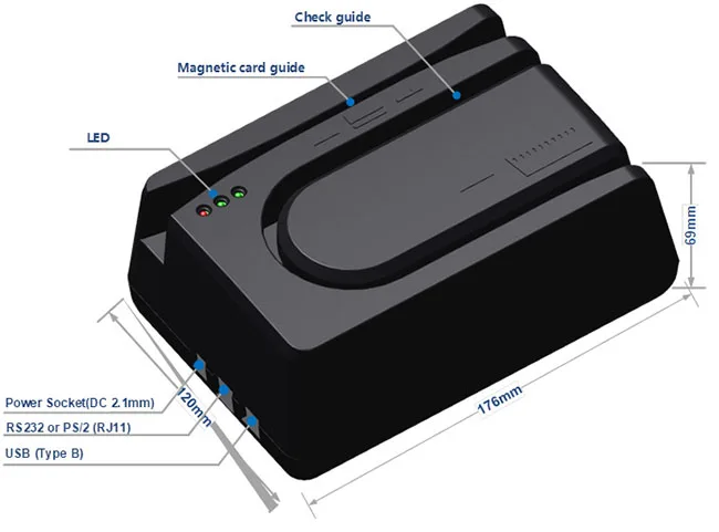 
MICR Cheque Reader Magnetic Ink Character Check Reader E13B CMC7 check reader 