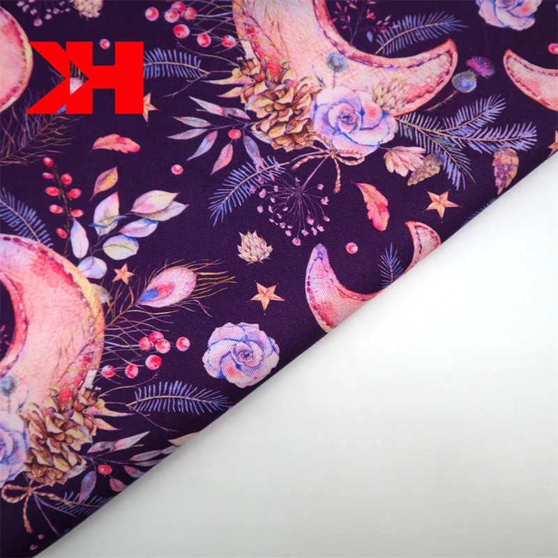 Kahn on time delivery moon print organic cotton shirting fabrics sale