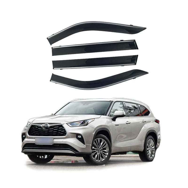 Plastic Chrome Strip Window Visor Professional New Design Car Window Visor For Toyota 2022 Highlander
