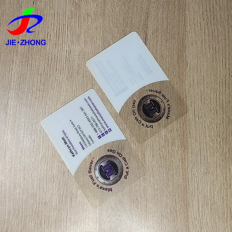 Custom Credit Card Size Clear Frosted PVC Transparent Business Visiting Cards