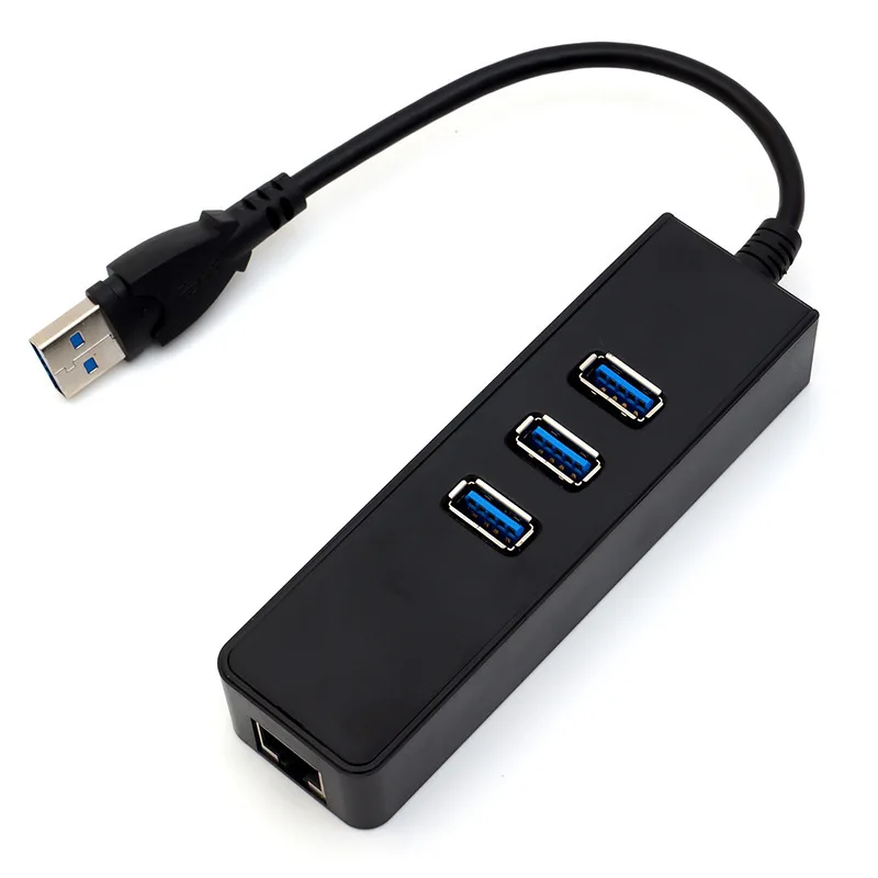 Hot Selling 3 Port USB 3.0 Hub 3 in 1 Docking Station USB 3.0 Gigabit Ethernet Adapter for Laptop Tablets