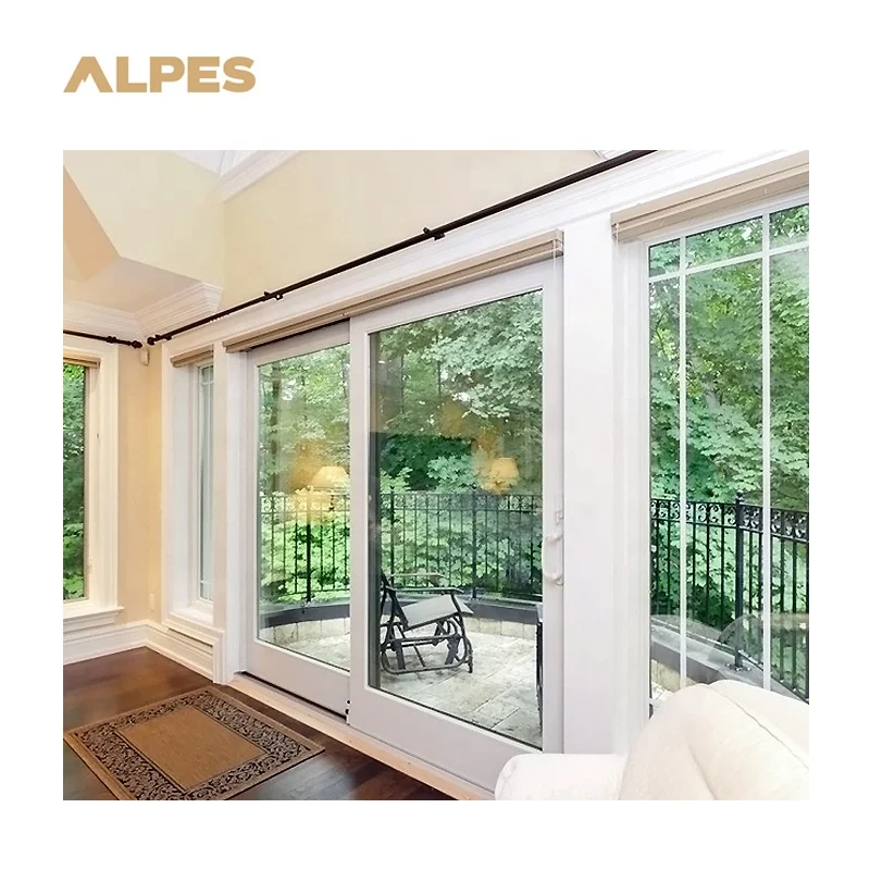 ALPES Modern Design Double Glazed PVC Window Waterproof Outdoor UPVC Sliding Vinyl Windows with Nylon Netting Finished Surface