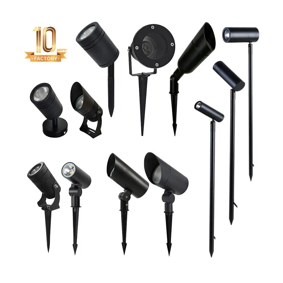 10W IP65 Waterproof LED Projector Light Spot Garden Lights for Landscape Lighting and Decoration Aluminum Spotlight