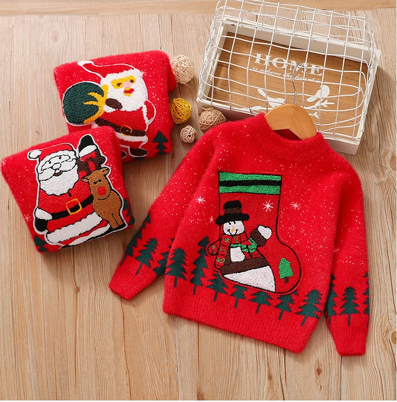 Girls Sweaters Fall/Winter New Design Children Half High Neck Bottoming Shirt Trendy Thick Knitted Baby Girls Pullover Sweaters