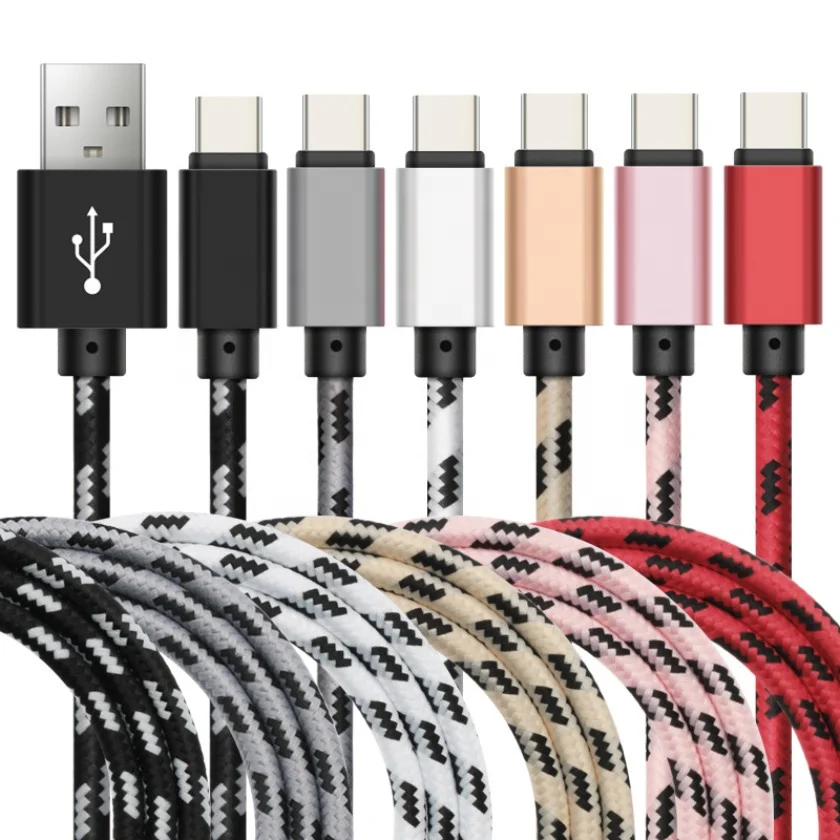 1m Micro USB Type C Charger Cable Fast Charging Data Cord For iPhone 11 XS Max Samsung S10 Xiaomi Redmi Note 8 Phone Cables