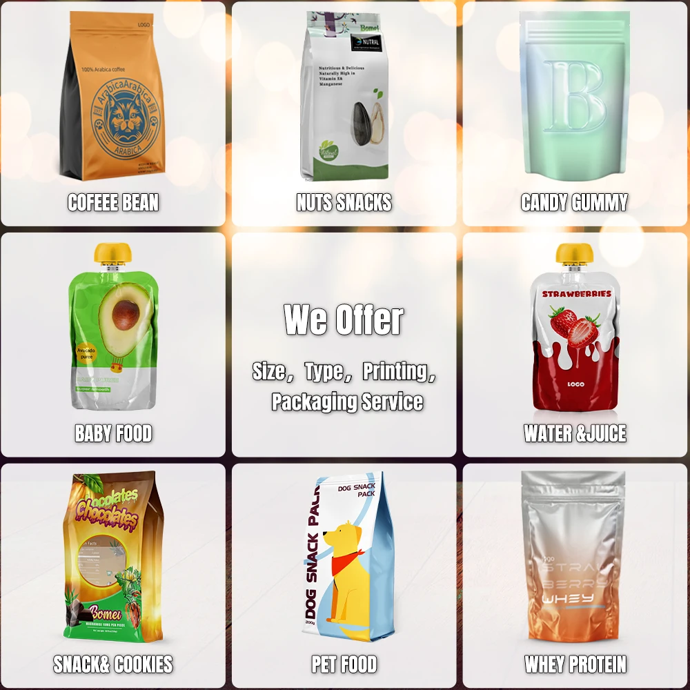 Custom Coffee Packaging Bag With Valve And Zipper Flat Bottom Ziplock Stand Up Plastic Mylar Bag Matte Aluminium Foil Pouch