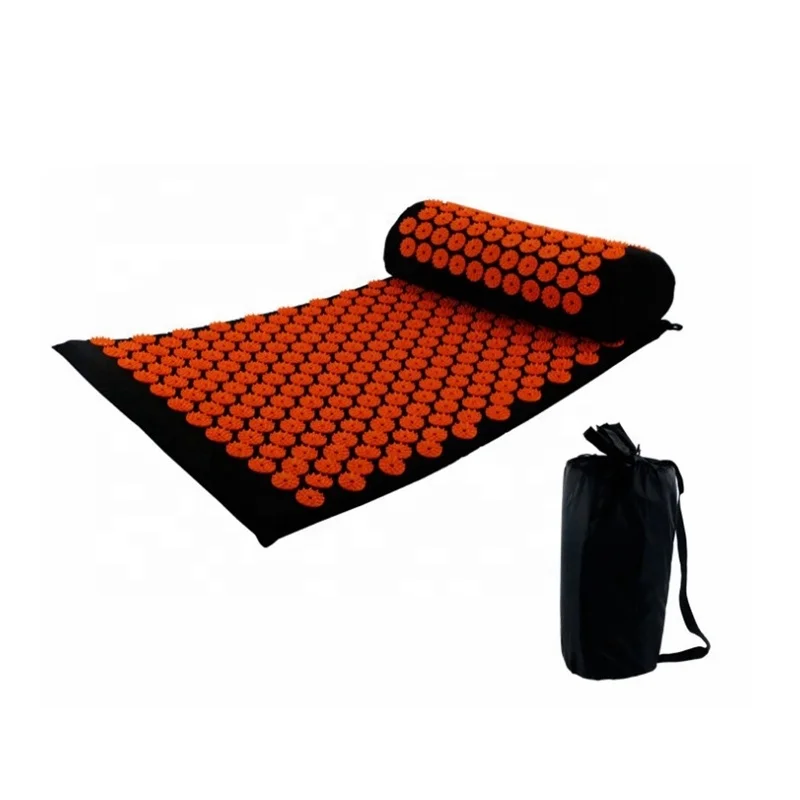 Folding eco friendly massage organic yoga acupressure mat for back and neck pain relief