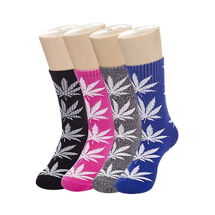 Носки мужские хлопковые в стиле хип-хоп, уличные Короткие штаны с принтом конопли, кленового горшка, Листьев, марихуаны, уличная одежда