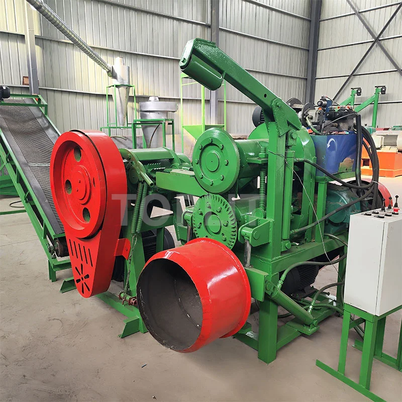 Automatic Tire Recycling Machine / Cutting Machine Long Shaft Tire Strip Cutter & Tire Lump Cutter Machine