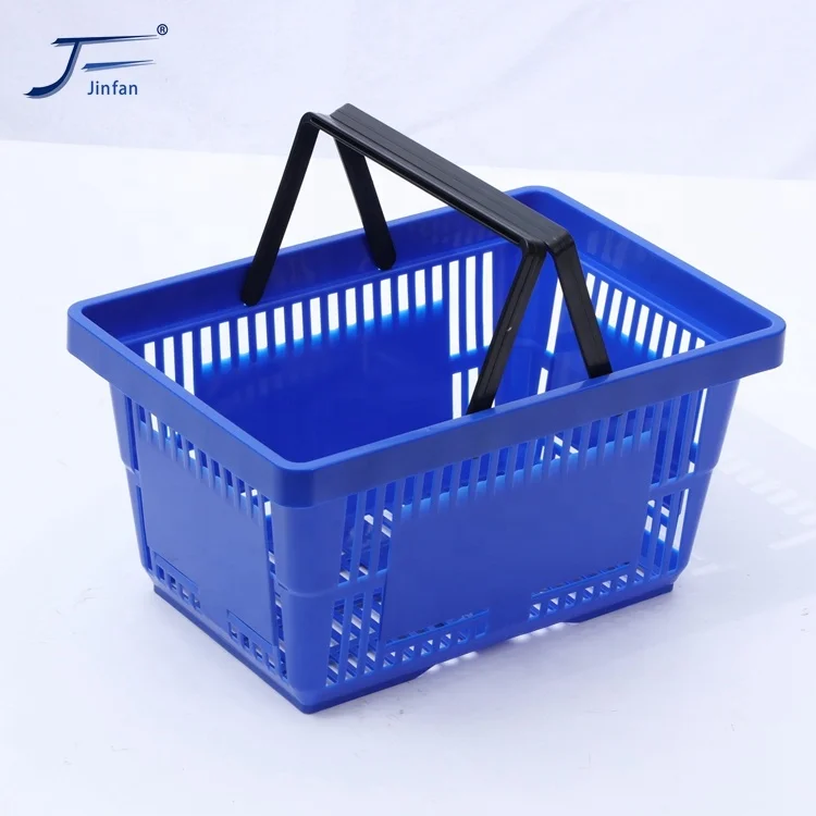 retail shop supermarket store small plastic shopping hand basket with inside handle  customized by direct factory