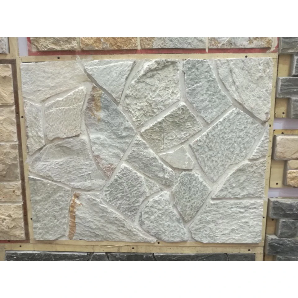 White Irregular Shape Wall Cladding Slate Tile Covering Thin Natural Castle Stone Veneer