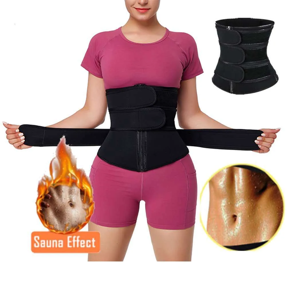 Women Workout Fat Burning Adjustable 3 Strap Slimming Belt Hot Sauna Neoprene Waist Trainer shaper