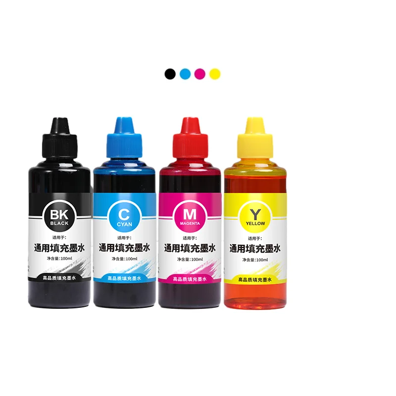 Universal Color Bulk Bottle Refill Inkjet Dye Ink For Epson For HP For Canon Printer 100ml 250ml 500ml 1000ml 1L