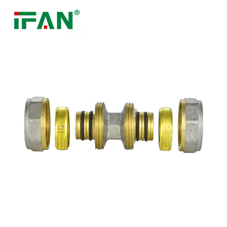 IFAN Manufacturer Brass PEX Compression Fittings Customizable Fittings PEX 16-32MM Socket PEX Pipe Fittings