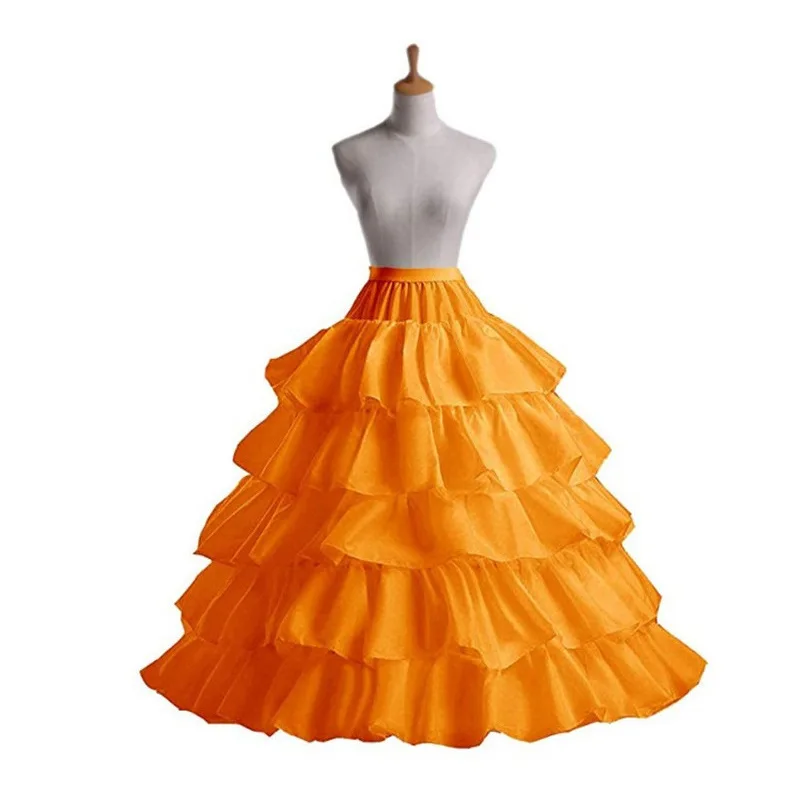 2024 New Design Rings 5 Ruffles Wedding Dress Petticoat High Quality Hoop Underskirt Fancy Skirt Slip Wedding Puffy Skirt