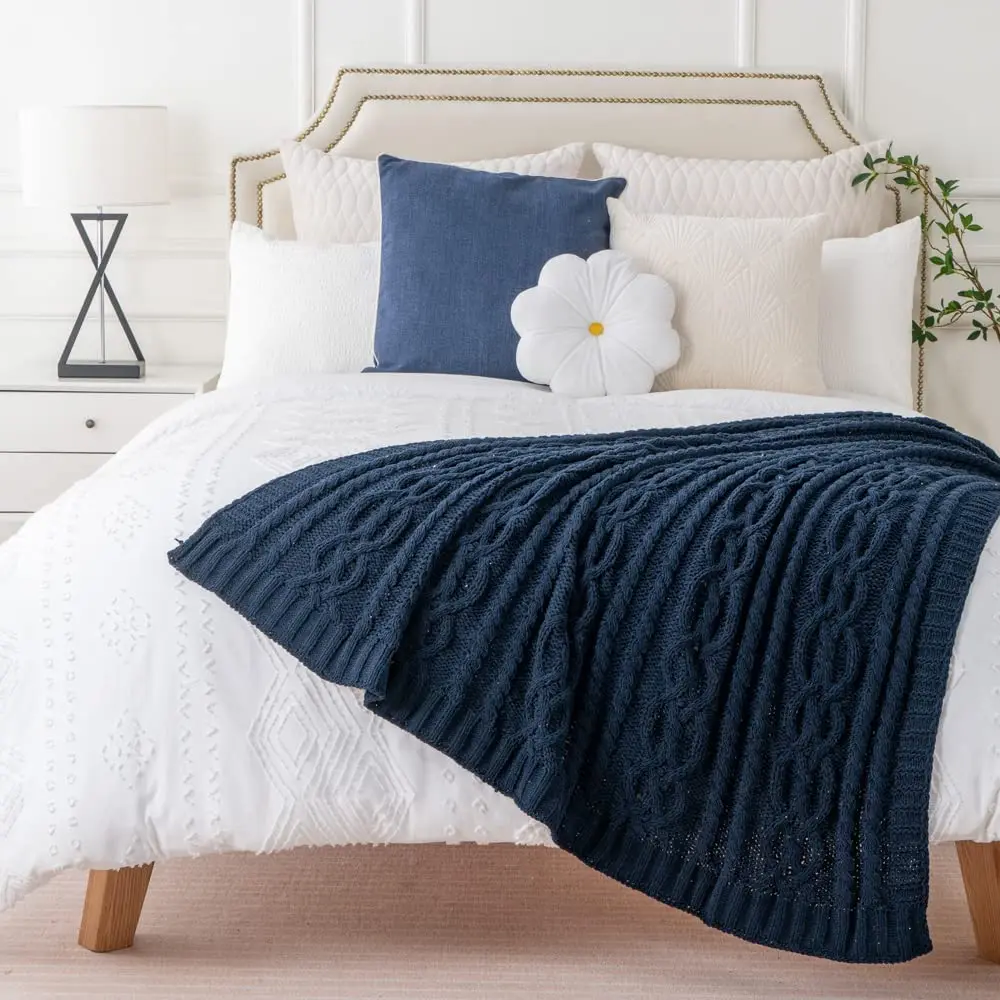 Суперроскошное вязаное твидовое декоративное одеяло ручной работы простой чехол наборы для украшения путешествий в техническом