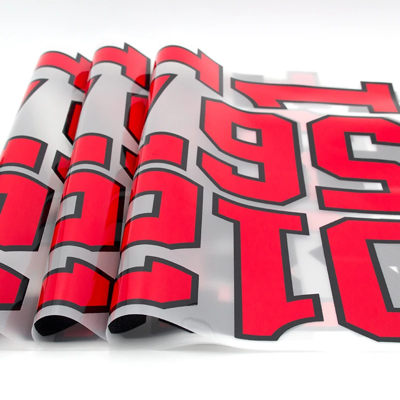 Heat transfer Stickers Screen Print Plastisol Vinyl Basketball Football Soccer Jersey Number Heat Transfer Numbers For Jerseys