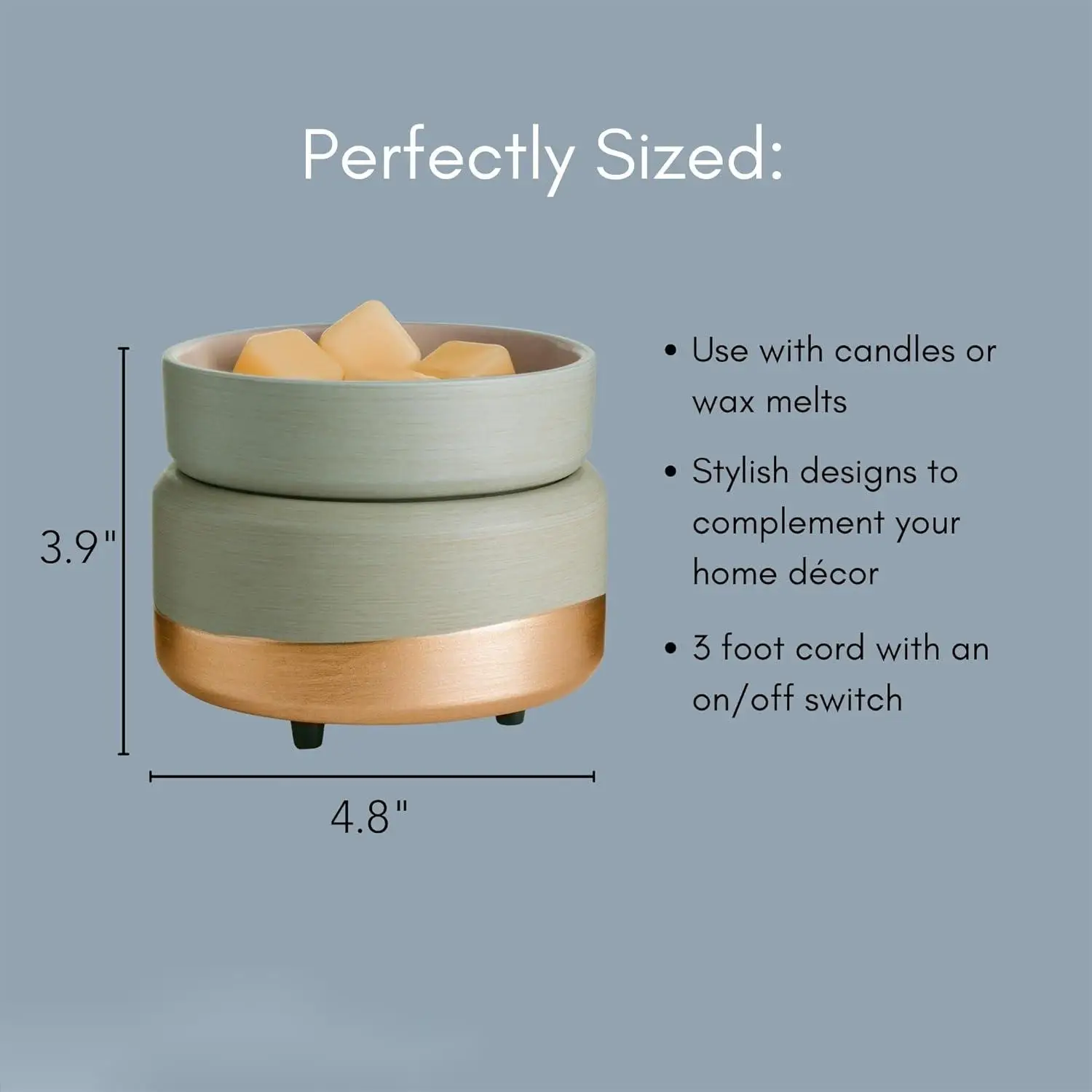 2-in-1 Candle and Fragrance Warmer for Warming Scented Candles or Wax Melts and Tarts with to Freshen Room