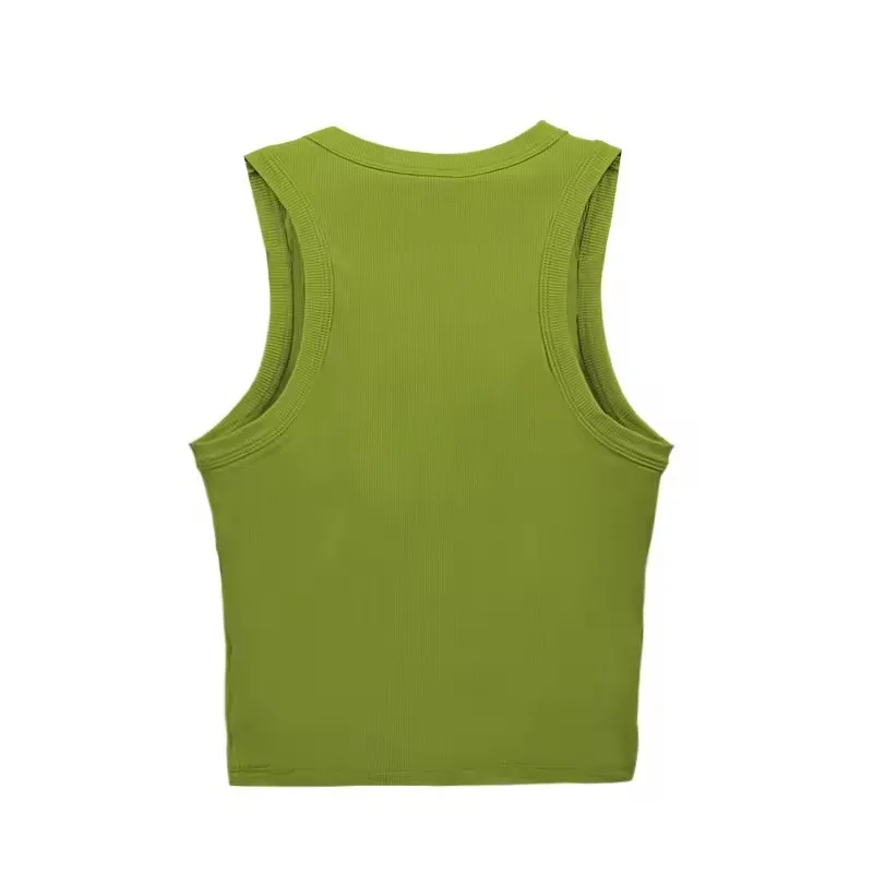 OEM Brand Seamless Rib Tank Top Custom polyester Fitness Crop Top for Women wholesale