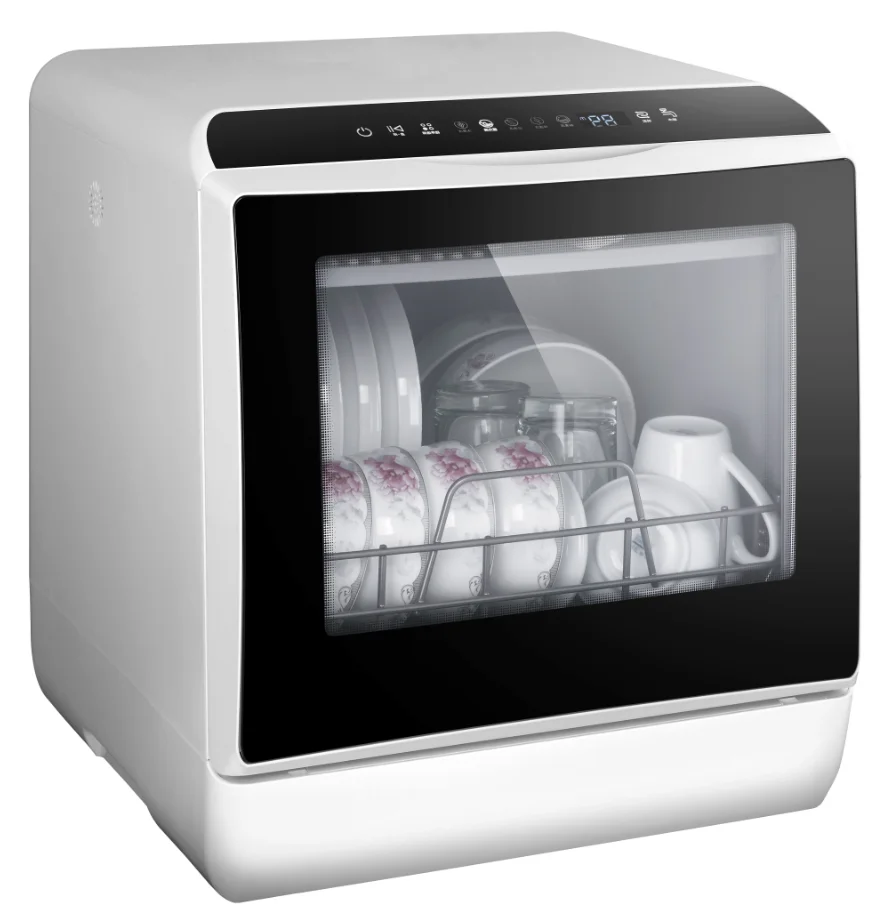 5L Water Tank Dishwasher Set 4 /portable Dishwasher/ Small Dish Washer Electric Carton Plastic White Touch Control + LED Display