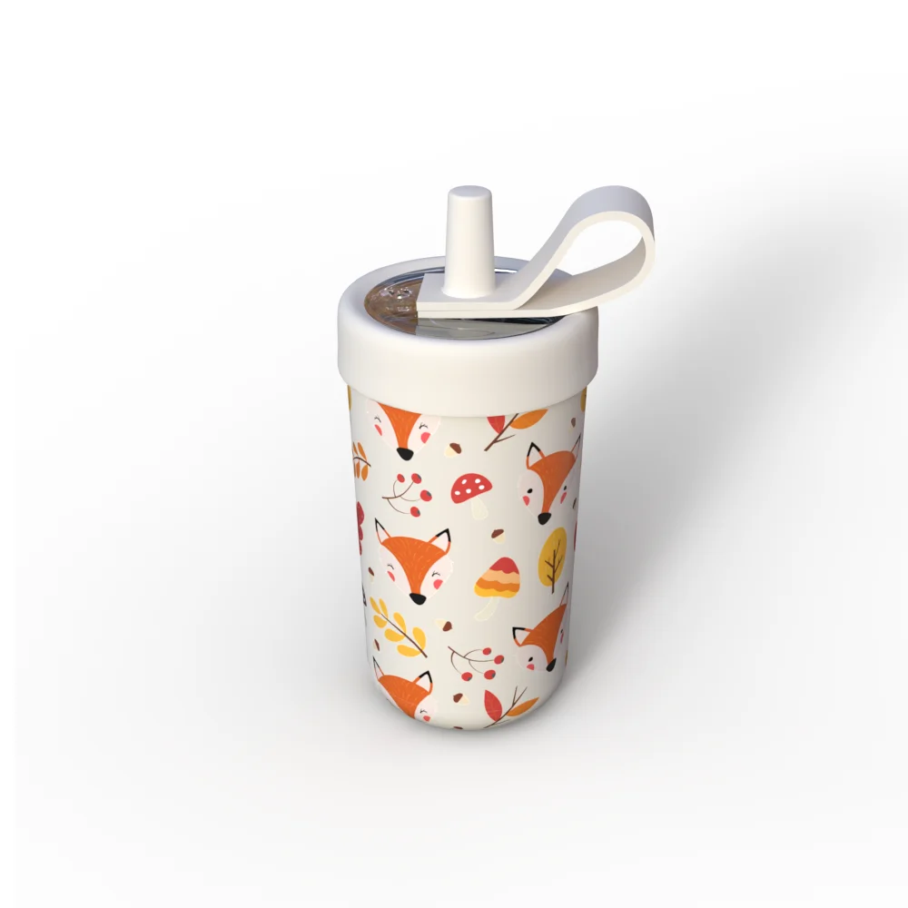 wholesale can cooler  Straw  cola  mug stainless steel silicone kids bottle straw with straight coffee mug custom insulted