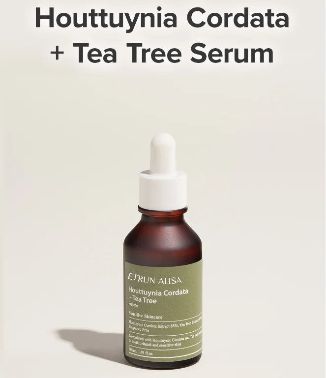 ETRUN ALISA Private Label CICA calming Acne remove Houttuynia Cordata Tea Tree Serum for Oily and troubled skin