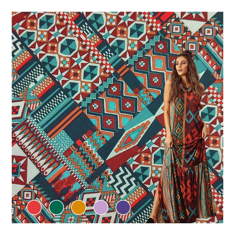 High Quality 95% Polyester 5% Spandex Material Digital Printed African Satin Fabric For Clothing