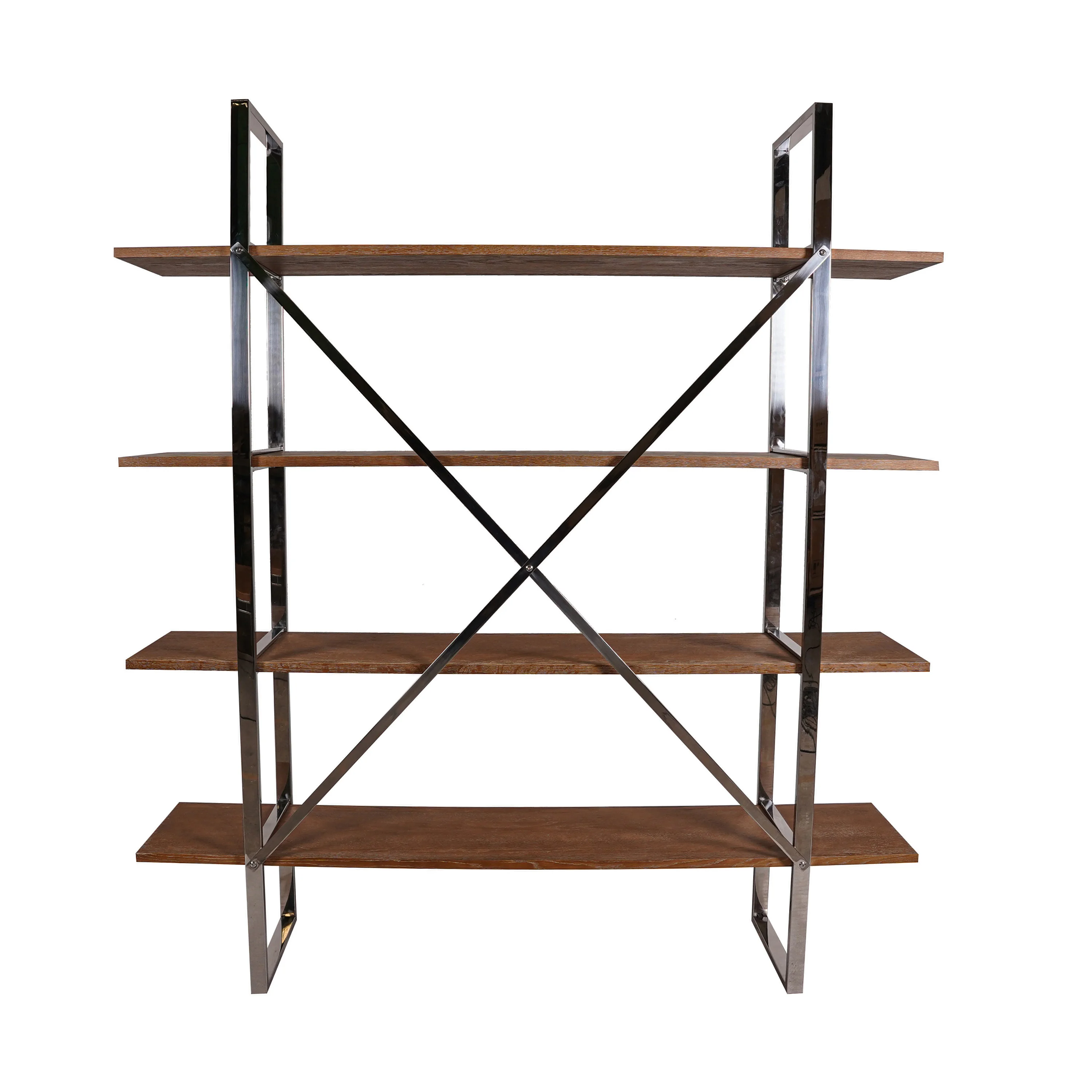 2023 Multi-Functional Modern Simple Creative Fashion Nordic Oak Wood Stainless steel Shelf