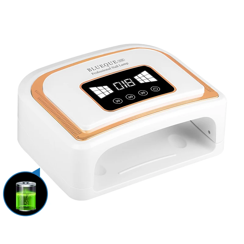 Professional Golden 120W Nail Dryer Light Rechargeable Cordless UV LED Nail Lamp with battery for Home Nail Art Salon