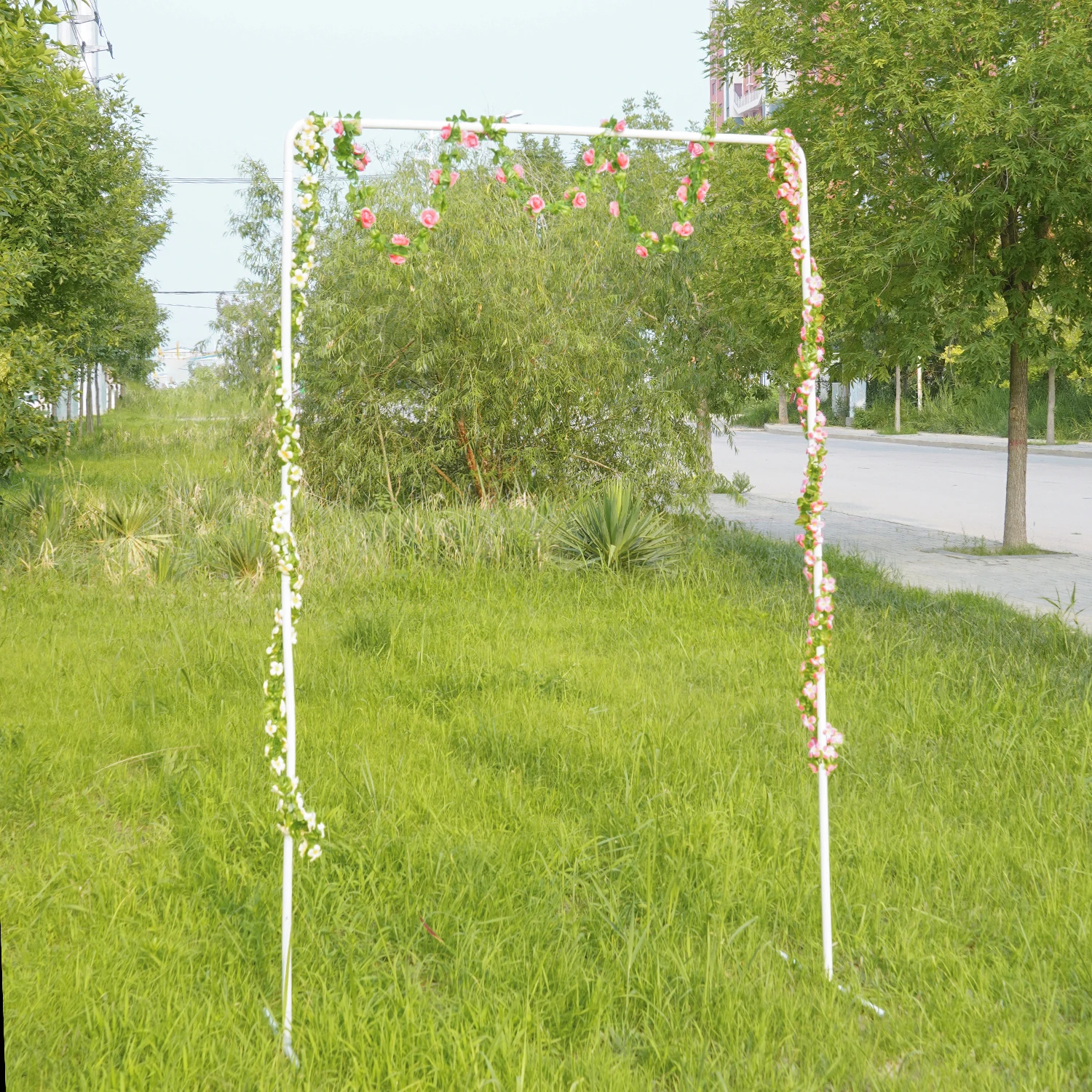 Luxury white Metal Square Arbor for Wedding Reception Floral Decor Balloon Arch Frame Stand Elegant Party Events Backdrop