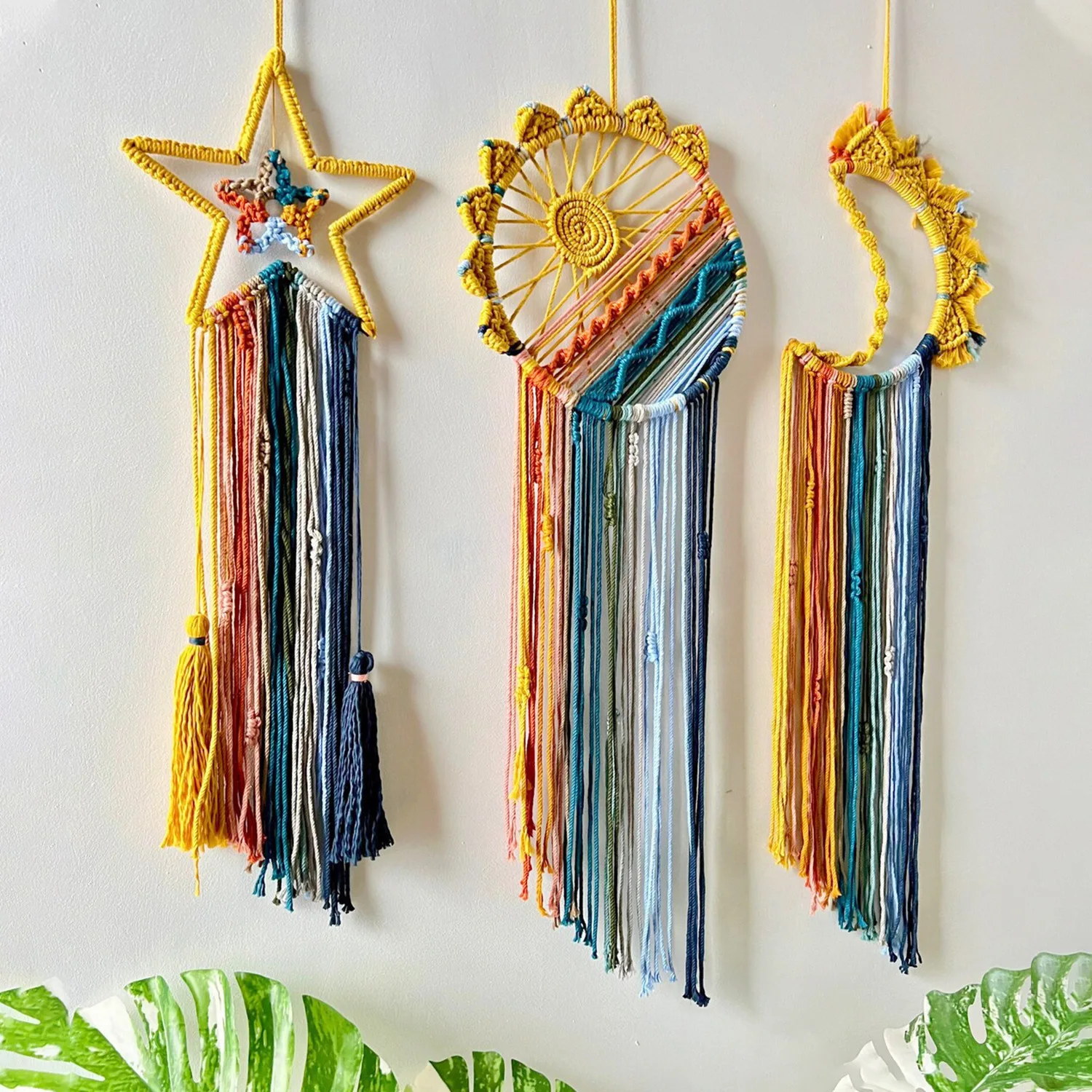 New Bohemian Style Dream Catcher Wall Decoration Foreign Trade Textile & Fabric Crafts Star Moon Sun Tapestry Colorful Tassels