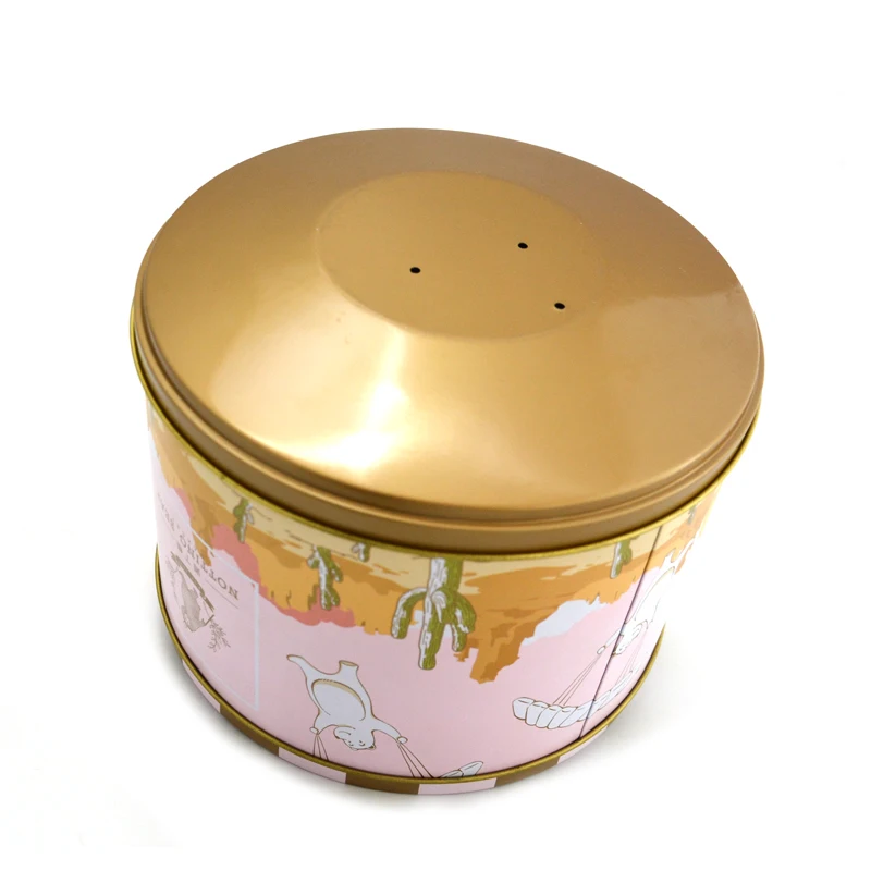 Custom Lovely merry-go-around Christmas Rotating Music Cake Box Carousel Round Metal Music Gift Tin Box