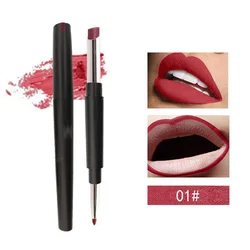 Низкий минимальный заказ 12 видов цветов 2 в 1 Lipliner, поставщик макияжа, высокопигментная долговечная помада с фирменной ярлыком, матовая помада Lipliner