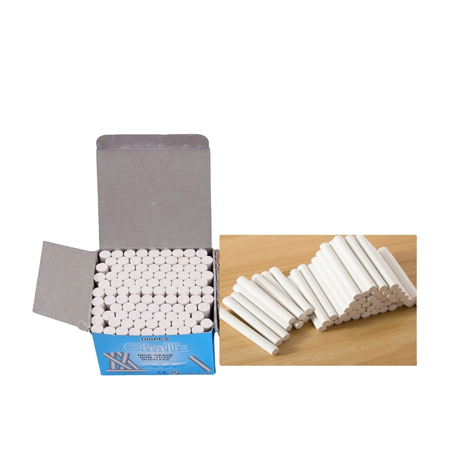 Hot sale  100pcs Competitive Price School office Washable Chalk  Kids Blackboard Dustless Chalks