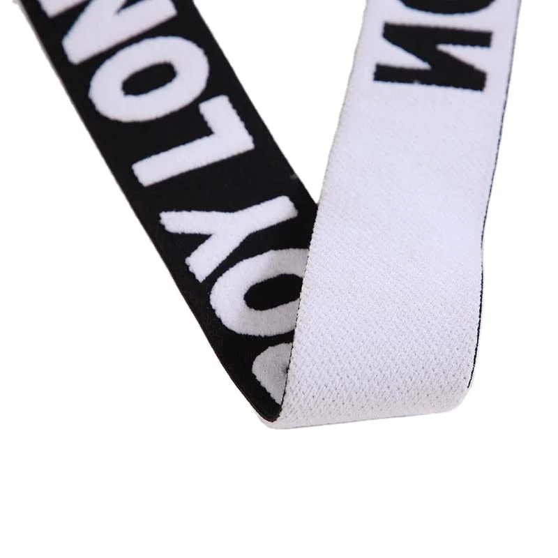 Low Moq Custom Design Suede 3D Logo Jacquard Elastic Band Webbing For Clothes Sport Underwear Elastic Waistband