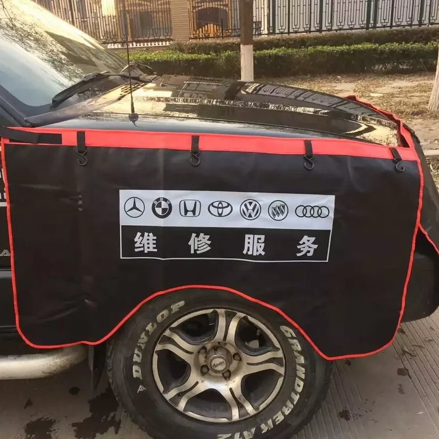 Custom Anti-oil Car Fender Covers PVC PU Magnetic Auto Repair Protection Pad Side Dust Car Fender Cover With Magnetic