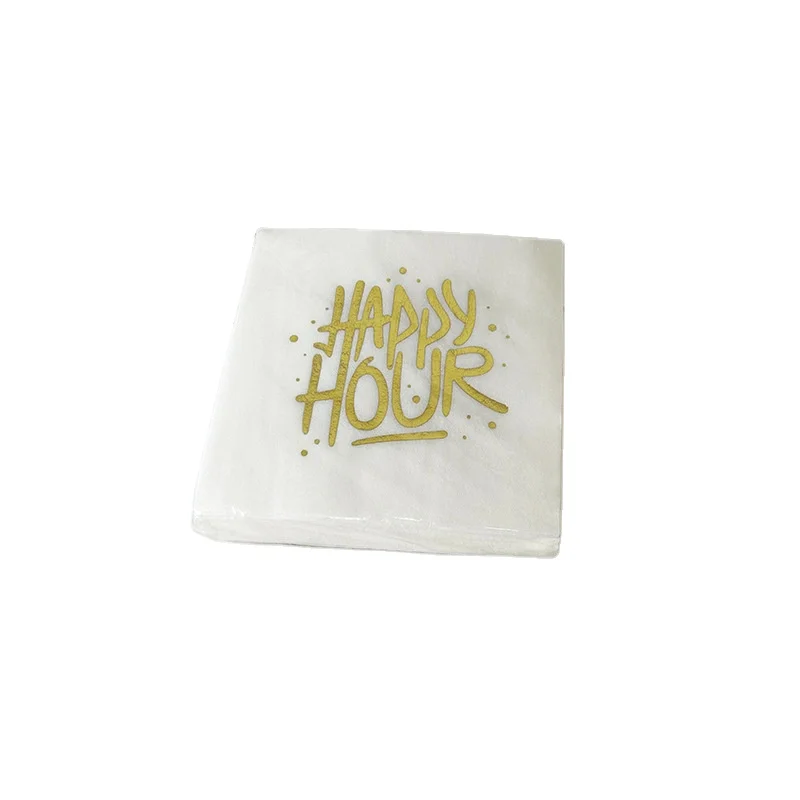 Manufacturers Custom 2/3ply Napkin Logo Dinner Hotel Wedding Party Beverage White Printed Serviette Tissue Paper Wedding Napkins