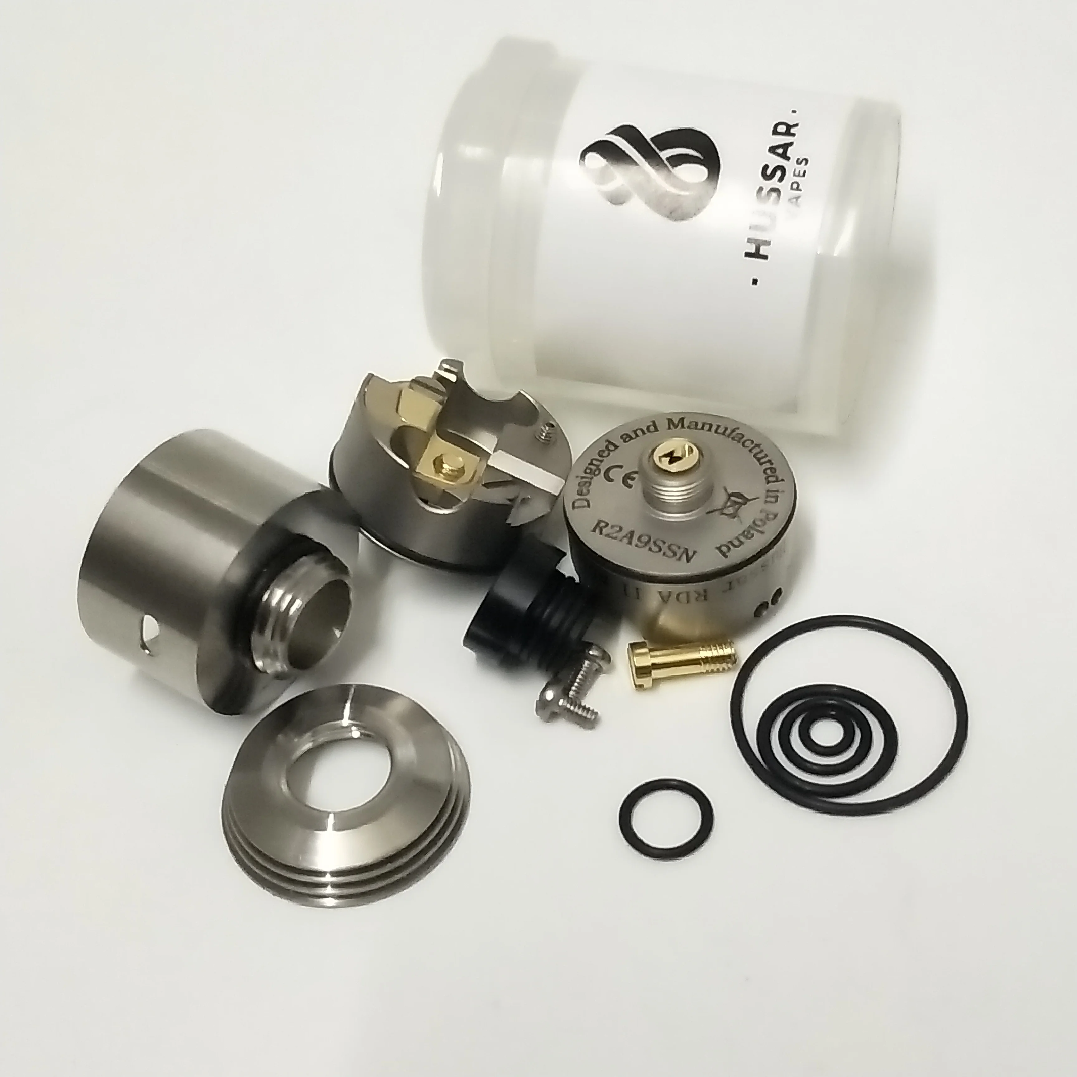  Лидер продаж испаритель для электронной сигареты Hussar V2.0 Style RDA Silver 316SS 22