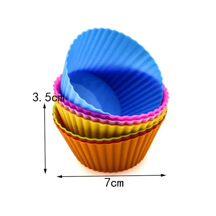 Reusable Multi-colors Silicone Muffin Cups 7cm Styles Non-Stick Baking Mold Cupcake Mold