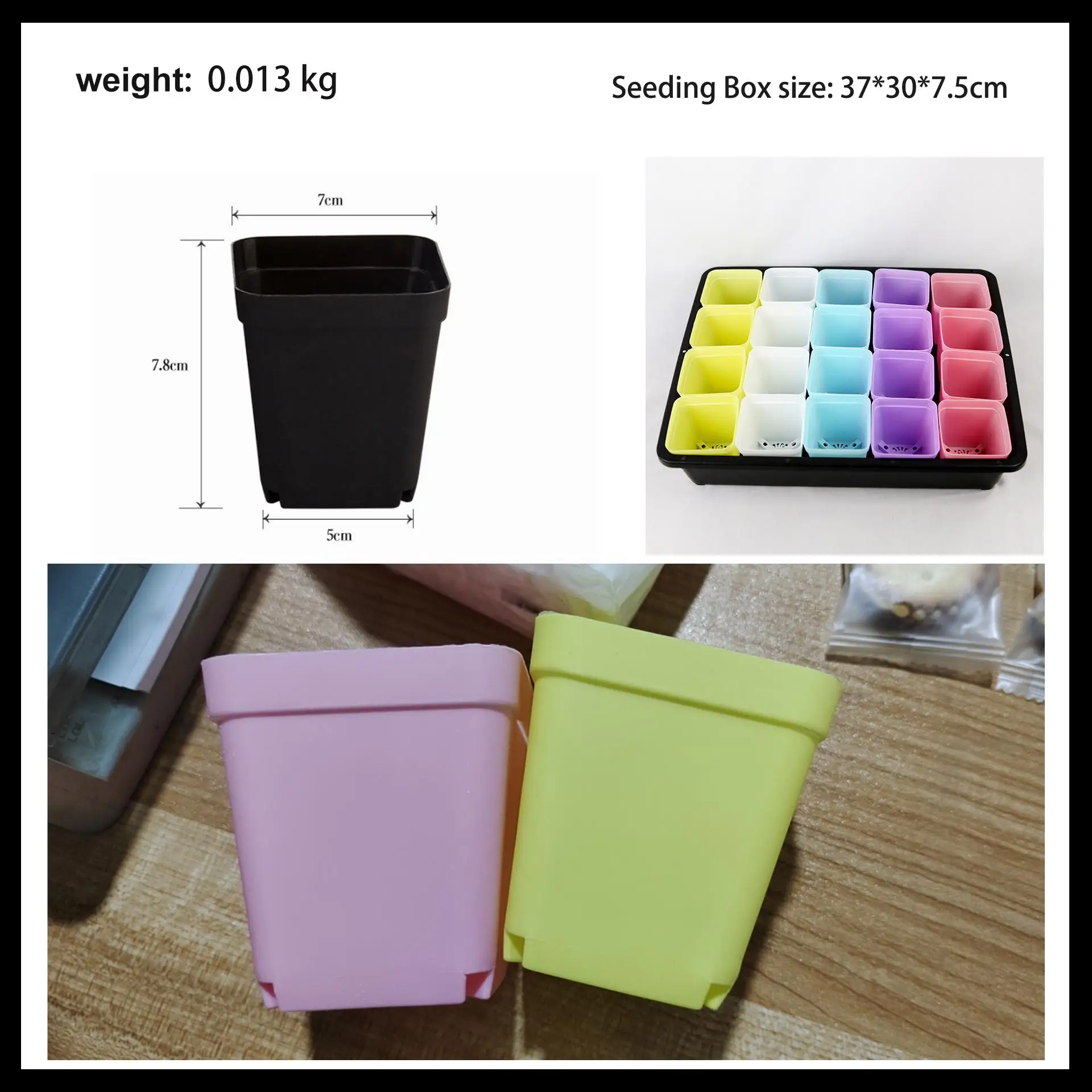 P272 Flower Pots Desktop Potted Plants Succulents planters home decor square Flowerpot candy colors Mini Plastic Flower Pots