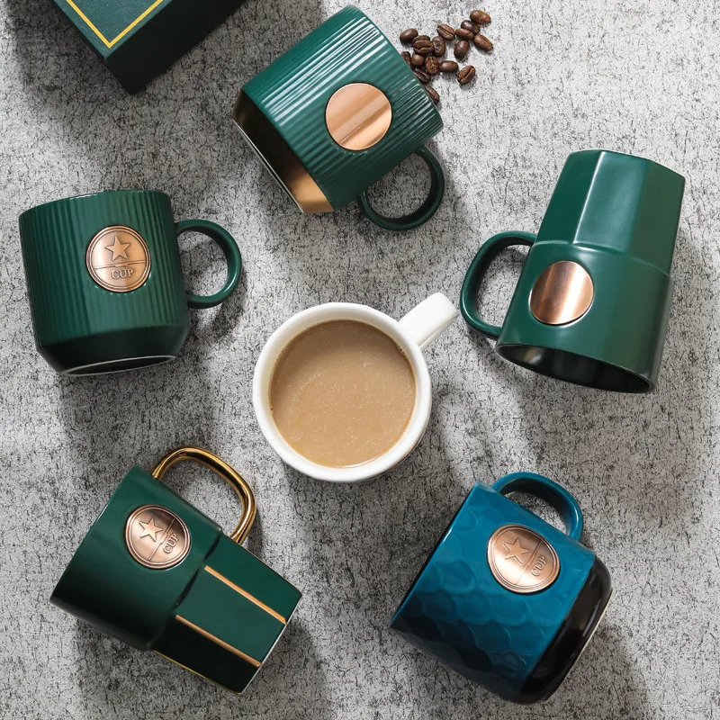 low MOQ 1  present for events piece porcelain High quality luxury ceramic coffee tea milk mug with gift box custom logo mugs