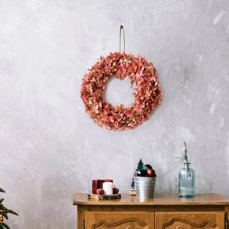 Handmade welcome Grapevine Hydrangea Wreath for Front Door Spring Summer wall hanging wedding decorative,christmas wreath