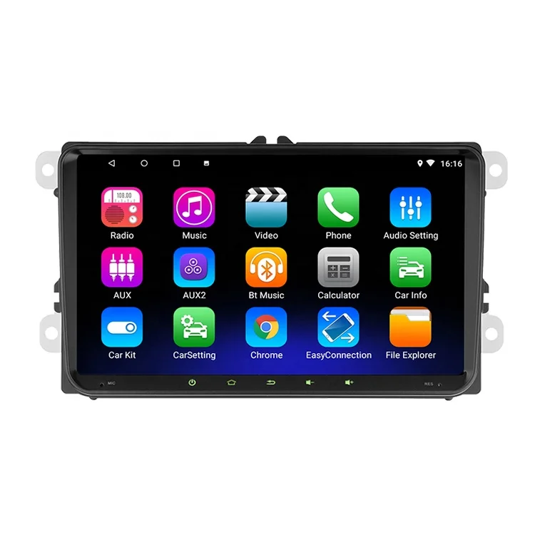 Hot Sale 9 Inch 1+16Gb Android9.1 Wifi Bt Fm For Vw Gps Navigation Car Multimedia 2Din Audio Auto