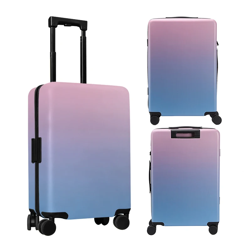 
New design fade color travel trolley luggage suitcase bag 