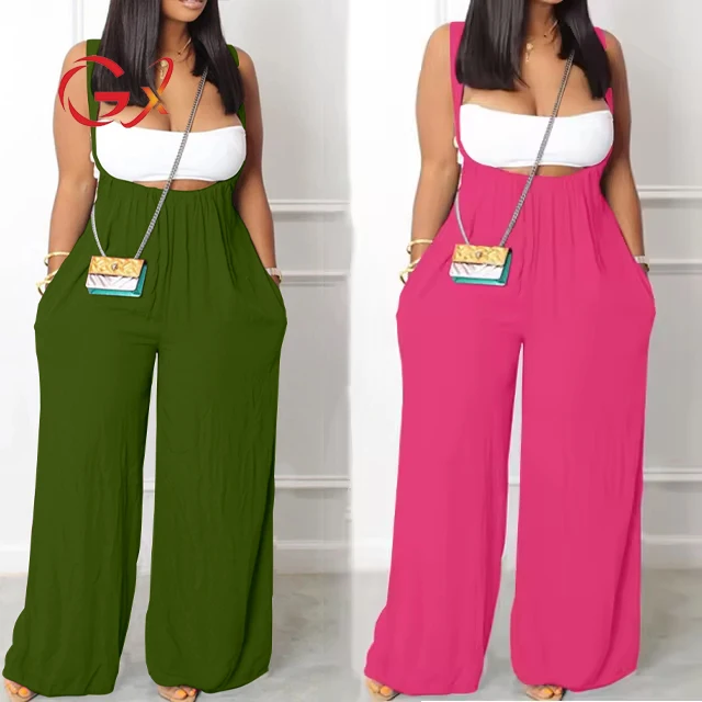 GX5289 Fashion summer women clothing street wear sexy tube top and drawstring suspenders wide leg pant 2 piece set