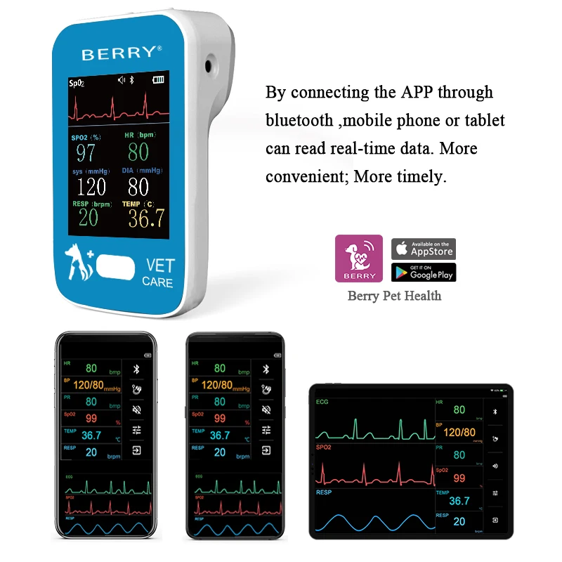 BERRY Am6200 Vet patient monitor for veterinary animal Patient monitor for dog Veterinary medical devices for dogs and cats
